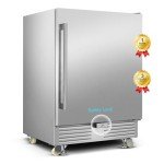 24-Inch Outdoor Refrigerator with Wheels for Beverages