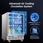 Stainless Steel Outdoor Refrigerator with Lock and Wheels