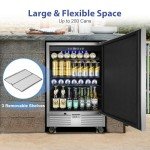 24-Inch Outdoor Refrigerator with Wheels for Beverages