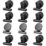 Heavy-Duty Black Magnetic Clips - 12 Pack