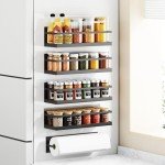 Roysili Magnetic Spice Rack and Towel Holder Set