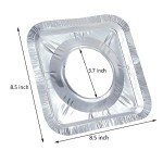 50 Pack Disposable Gas Burner Liners - 8.5" Foil Covers
