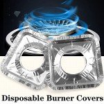 50 Pack Disposable Gas Burner Liners - 8.5" Foil Covers