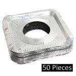 50 Pack Disposable Aluminum Foil Stove Burner Covers