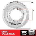 100 Pack Round Aluminum Foil Gas Burner Liners