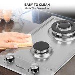 12-Inch Stainless Steel Gas Cooktop with 2 Burners