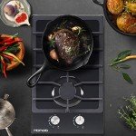12-Inch 2 Burner Gas Cooktop with Glass Top