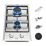 Hobsir 2 Burner Stainless Steel Gas Cooktop