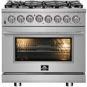 36" Cossato Stainless Steel Duel Fuel Range