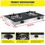 2-Burner Portable Propane Gas Cooktop with Ignition
