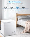 EUASOO 3.5 Cu.Ft Compact Chest Freezer with Basket