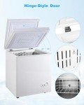 EUASOO 3.5 Cu.Ft Compact Chest Freezer with Basket
