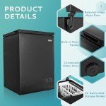 EUHOMY 3.5 Cu.Ft Mini Chest Freezer, Black