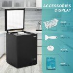 EUHOMY 3.5 Cu.Ft Mini Chest Freezer, Black