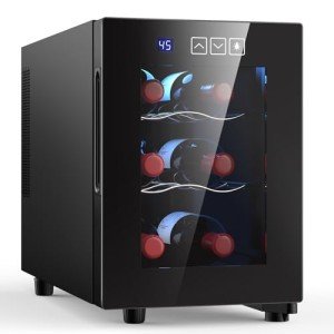 Mojgar 6-Bottle Freestanding Wine Cooler Fridge
