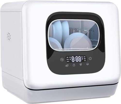 AGLUCKY Portable Countertop Dishwasher with 6 Programs