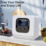 AGLUCKY Portable Countertop Dishwasher with 6 Programs