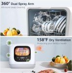 AGLUCKY Portable Countertop Dishwasher with 6 Programs