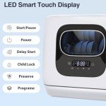 AGLUCKY Portable Countertop Dishwasher with 6 Programs