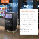 VEVOR 70lbs Commercial Ice Maker with Storage
