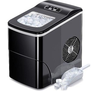 AGLUCKY Self-Cleaning Portable Ice Maker, 26lbs/24hrs