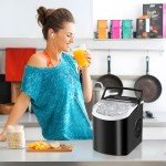Portable Countertop Ice Maker with Self-Cleaning Feature