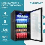 125 Can Beverage Cooler Mini Fridge with Glass Door
