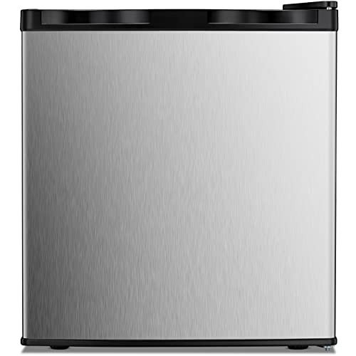 Kismile 1.1 Cu.ft Mini Upright Freezer, Stainless Steel