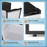 Kismile 1.1 Cu.ft Mini Upright Freezer, Stainless Steel