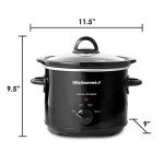 Elite Gourmet 3 Quart Electric Slow Cooker, Black