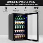 Feelfunn Mini Beverage Refrigerator - 126 Can Capacity
