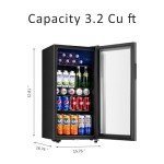 Saeoola 3.2 Cu.ft Mini Beverage Refrigerator - Black