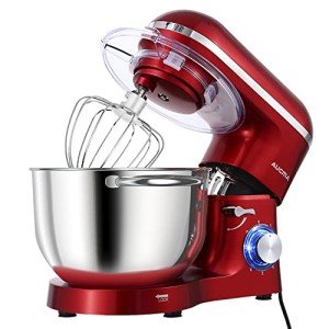 Aucma 6.5QT 660W Tilt-Head Stand Mixer in Red