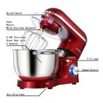 Aucma 6.5QT 660W Tilt-Head Stand Mixer in Red