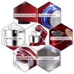 Aucma 6.5QT 660W Tilt-Head Stand Mixer in Red