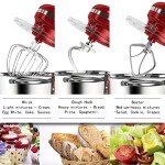 Aucma 6.5QT 660W Tilt-Head Stand Mixer in Red