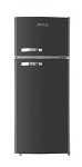 RCA 2-Door Retro Black Refrigerator with Freezer