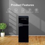 Galanz Retro Top Freezer Refrigerator, 10 cu ft, Black