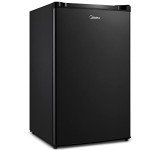 Midea WHS-160RB1 Single Reversible Compact Refrigerator, 4.4 Cubic Feet Fridge, Black