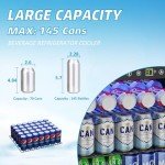 Erivess 4.5 Cubic Feet Mini Fridge, 145 Can Freestanding Beverage Refrigerator with Glass Front Door for Soda, Beer Under Counter Drink Dispenser with Adjustable Shelves and Digital Display(Silver)