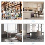 Erivess 4.5 Cubic Feet Mini Fridge, 145 Can Freestanding Beverage Refrigerator with Glass Front Door for Soda, Beer Under Counter Drink Dispenser with Adjustable Shelves and Digital Display(Silver)