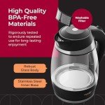 Mueller Living Electric Kettle, Electric Tea Kettle for Boiling Water, 1500W SpeedBoil Teach Automatic Shutoff, 1.8L Cordless with LED Light, Borosilicate Glass Tea Kettle Pot Water Heater, BPA Free