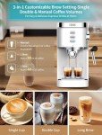 Gevi Espresso Machine 20 Bar High Pressure,Super Automatic Espresso Machines with Milk Frother Steam Wand,Cappuccino & Latte Maker with Volume Control for Home,Espresso Maker，Gift for Coffee Lover