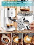 Gevi Espresso Machine 20 Bar High Pressure,Super Automatic Espresso Machines with Milk Frother Steam Wand,Cappuccino & Latte Maker with Volume Control for Home,Espresso Maker，Gift for Coffee Lover