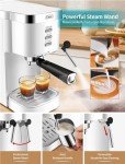 Gevi Espresso Machine 20 Bar High Pressure,Super Automatic Espresso Machines with Milk Frother Steam Wand,Cappuccino & Latte Maker with Volume Control for Home,Espresso Maker，Gift for Coffee Lover