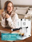 Gevi Espresso Machine 20 Bar High Pressure,Super Automatic Espresso Machines with Milk Frother Steam Wand,Cappuccino & Latte Maker with Volume Control for Home,Espresso Maker，Gift for Coffee Lover