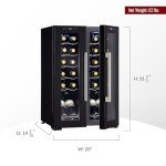 Wine Enthusiast 24-Bottle French Door Dual-Zone Compressor Wine Cooler - Freestanding Wine Refrigerator with Split Storage & 41-64°F Temperature, 2 Glass Pane Doors & Touchscreen LED Controls