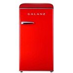 Galanz GLR33MRDR10 Retro Compact Refrigerator, Single Door Fridge, Adjustable Mechanical Thermostat with Chiller, 3.3 Cu Ft, Red