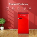 Galanz GLR33MRDR10 Retro Compact Refrigerator, Single Door Fridge, Adjustable Mechanical Thermostat with Chiller, 3.3 Cu Ft, Red