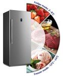 Techomey 21 Cu.Ft Upright Freezer, Stainless Steel, Stand Up Convertible Freezer/Refrigerator 115v, Garage Vertical Freezer with Single Door, Quick Freeze, Lock